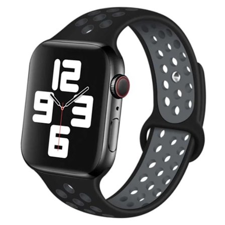 Apple Watch 38/40/41 Armband Silikon Sportarmband Svart Grå
