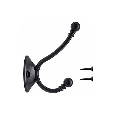 8 stk. større vintage vægmonterede knager i metal til hatte i retro-stil