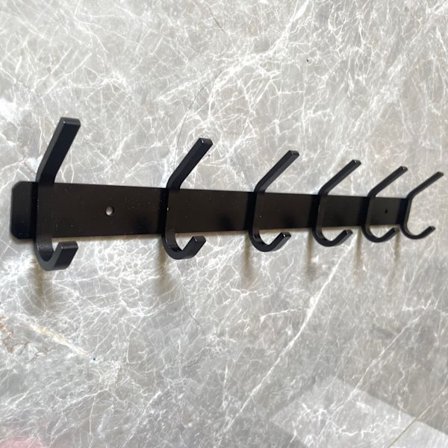 Vægmonteret Kappeliste med 6 Kappeliste, Tunge, Vandafvisende Mat Finish - Vægkappe (Sort)