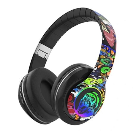 Headset Bluetooth med hovedbøjle Trådløst Bluetooth-headset Graffiti Live-headset B