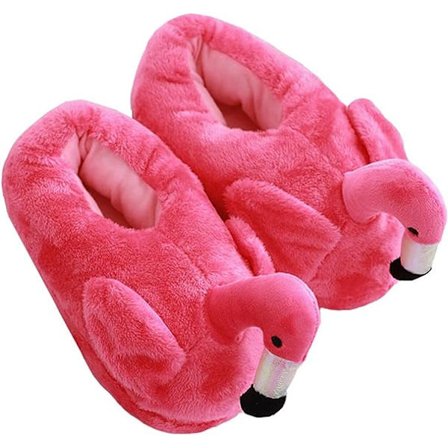 Søte Flamingo Tøfler Hældeksel Vinter Varme Plysj Dyr Tøfler