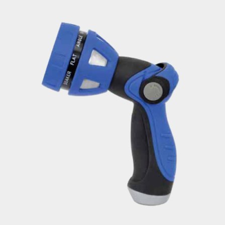 Spulemundstykke HoseCoil Thumb Lever Nozzle with Metal Body & Nine Pattern Adjustable Spray Head, plast, 3/4" (GHT), passer bedst til 1/2′′ slange