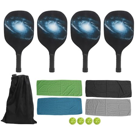 Pickleball-mailaset - 4 mailaa, 4 palloa, 4 pyyhettä ja säilytyskassi