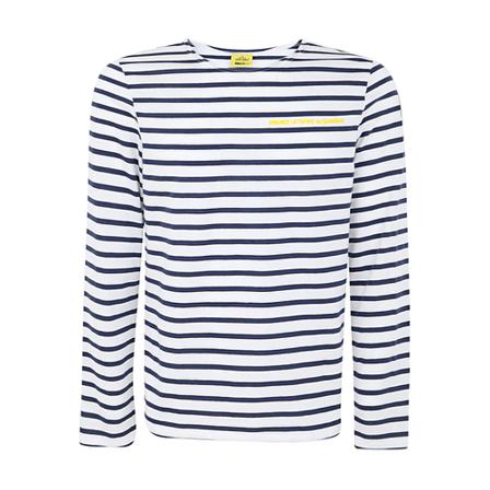 Saint James Minqu.stjxsmiley Striped Long Sleeved T Shirt Blå, Herre Langærmet