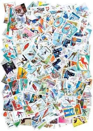 OL - Vinter - 250 forskellige frimærker