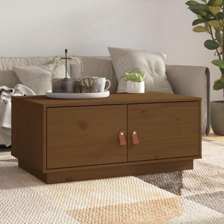 Vidaxl Soffbord Honungsbrun 80x50x35 Cm Massiv Furu Brun