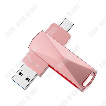 USB-minne - TECH DISCOUNT - 256 GB - USB 3.0 - Rosa metall - Hög hastighet