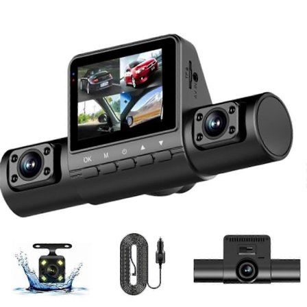 4-kanals Dash Cam Foran Bag Venstre Højre 1080P Dash-kamera Til Biler Dashcam 4-vejs Bilkamera Med IR-nattesyn Loop-optagelse Bevægelsesdetektering 
