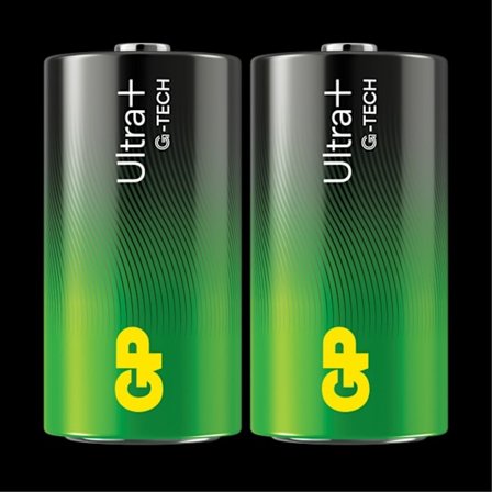 GP Ultra Plus Alkaline C batteri, 14AUP/LR14, 2-pak
