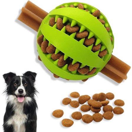 Godteriautomat Hundeball | Interaktive hundeleker mot kjedsomhet | Hundepuslespill | Stimuleringsleke (Small 6cm, GRØNN, 1 pakke)