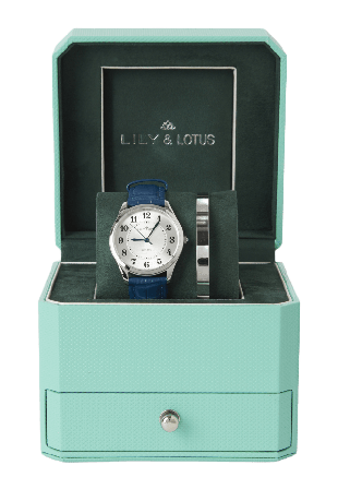 Lily & Lotus Klocka med läderarmband CM-220910 Klockor Dam Blå ONESIZE