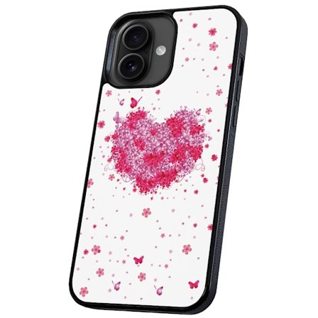 iPhone 16 Plus - Cover/Mobilcover Blomsterhjerte