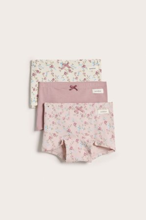 Newbie | Hipstertrosor med rosett 3-pack | Rosa