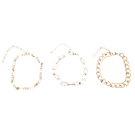 Complement 4 Pack Armband Med Olika Kedjor Dam Guld