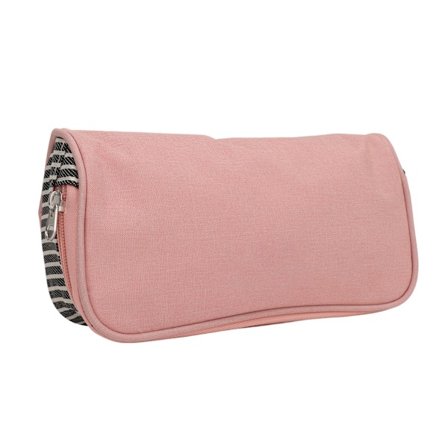 Stor Förvaringsväska Stor Kapacitet Rese-Necessär Canvas Student Pennfodral Glasögonväska Rosa