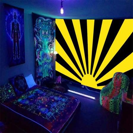 Blacklight Trippy Tapestry Psykedelisk Vägghängande