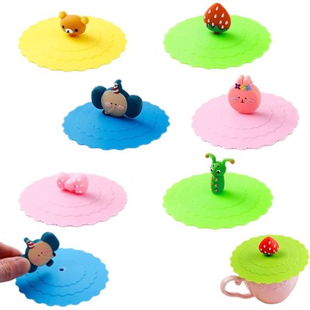 6 st Reusable Silikon Mugglock Anti-Damm Mugglock Livsmedelsklassad Mugg