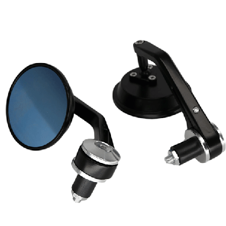 CNC 22mm styr spejl bakspejl spejl - sølvblåt spejl (et par)