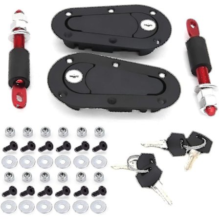 Flush Hood Latch & Pin Kit - Sort Universal Race Car Motorhjelm Latch Latch Kit-sfygv