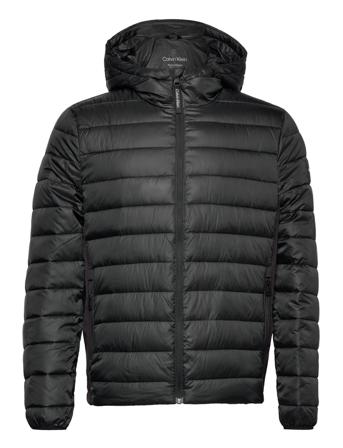 Recycled Hooded Lightw Jacket Foret Jakke Sort Calvin Klein