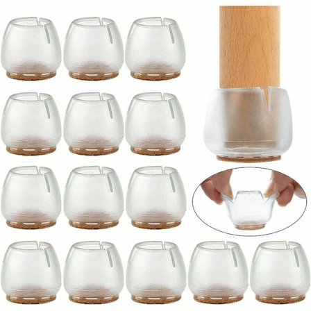 32 stk. Stolebeskyttere 17mm-21mm Møbelglider Silikonebeskyttere C