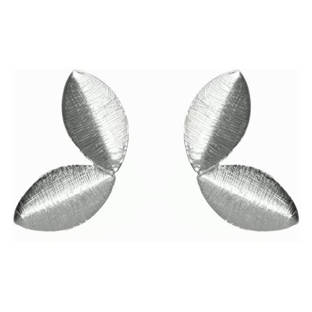 Dinari Jewels, Two Tiny Leaf Earrings Szary, Kobieta, Rozmiar: ONE Size