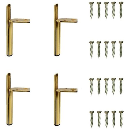 4 stk moderne møbelben i jern, erstatningssofaben med skruer