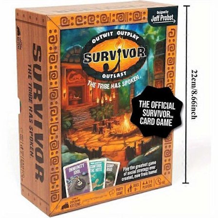 Exploding Kittens Survivor Perhepeli Yli 14-vuotiaille - 3–6 pelaajaa - Sopii erinomaisesti aikuisille ja teineille [HK]