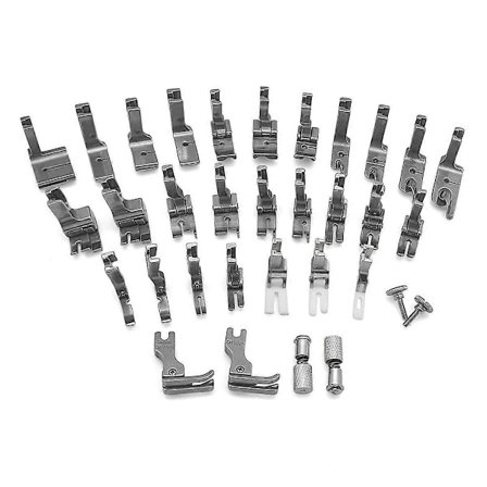 31 STK Trykkfotsett 2 Skruer Hjelpe Øvre Føtter Enhet for Singer Brother Industriell Symaskin