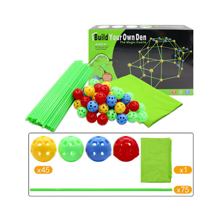 Fort Building Kit för barn 121 delar Byggnad STEM leksaker för