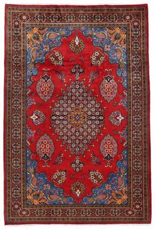 Wiss Teppich Handgeknüpft 207X310 Dunkelrot/Schwarz Persien