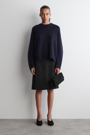 COS Women's Maglione Girocollo Chunky In Cashmere in Blu