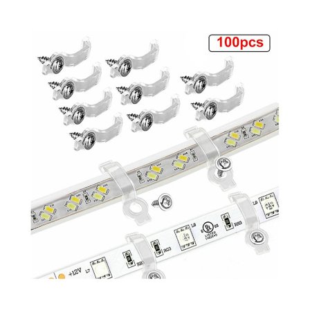 100 stk. med skrue monteringsklips fikseringsclips til 3528 / 5050 / 5630 / 3014 RGB LED-striplys