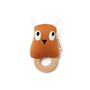 Kids Concept Brown Edvin Owl Rattle 1 months - 3 years - First toys and baby toys - 1 months - 3 years - Brown