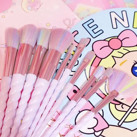 Unicorn Makeup Brush Set Halo Dye Brush Makeup Brushes Eye Shadow Brush Lip Brush Cute Makeup Tool Portable Makeup Brush
