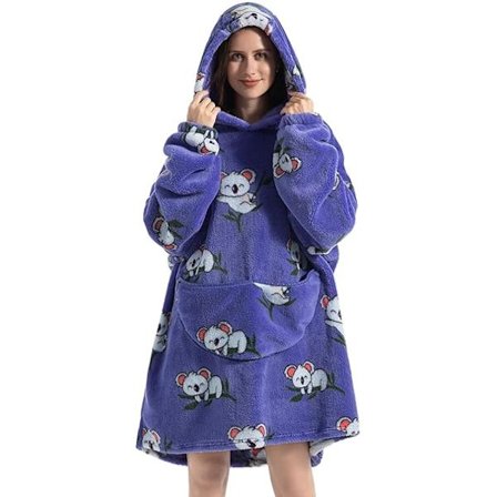 Oversized Hoodie-tæppe til kvinder voksne Oversized bærbar hættetrøje pullover, bærbar tæppe Hoodie Super Soft Warm Cosy Sweatshirt