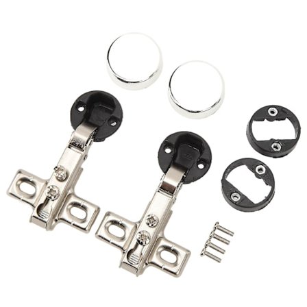 2 stk. 26 mm hul, blødt lukkende hængsel, blødt lukkende skabshængsel til skabsglasdør, fuld dækning