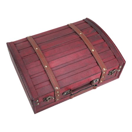 Bärbar trälåda i antik stil, tillbehör för elegant hemorganisation