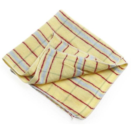 NORDEX Dammtorknings- och rengöringsduk i bomull, 450 x 450 mm, gul- och vitrandig - Lyreco - Städ och hygien - Städdukar och diskdukar - Städdukar - 