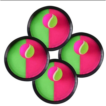 Catch Ball and Toss -peli (21 cm), kiekonheittopeli melat pallojen heitto ja pyydystäminen, 4 melaa ja 2 palloa, urheilupeli, rantamaila, juhlat, 