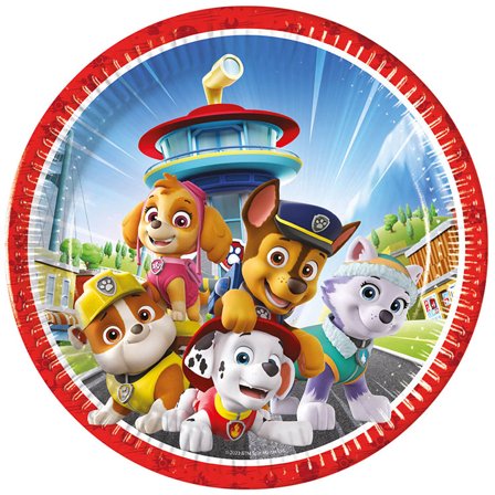 Paw Patrol Paperilautanen 23 cm 8-pakkaus