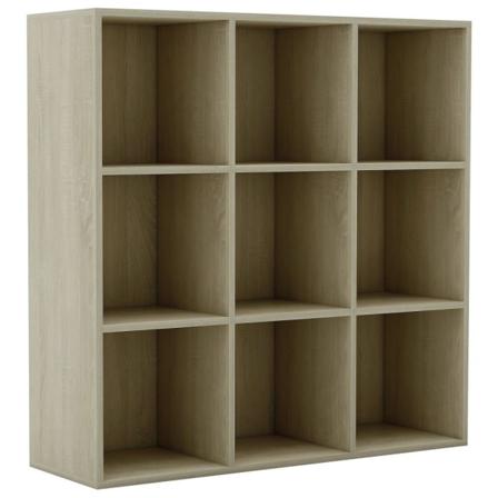 Vidaxl Bokhylla Sonoma-ek 98x30x98 Cm Spånskiva Brun