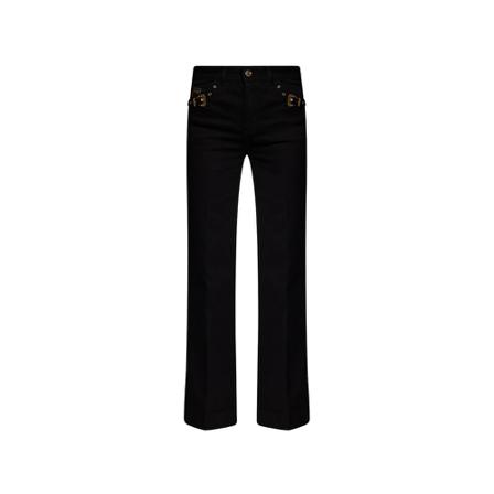 Versace Jeans Couture, Palazzo jeans Zwart, Dames, Maat:W26