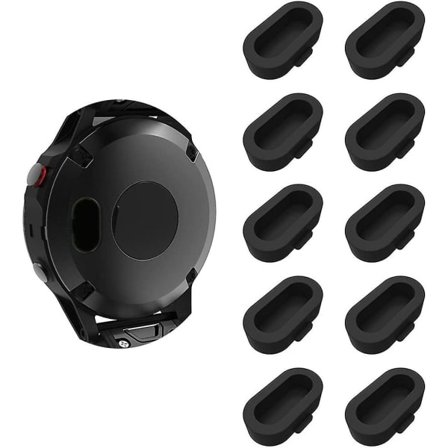 Fenix ​​7/7s/7x 5/5s/5x Plus/6s 6 6x laddarportskydd, silikondammplugg Antidammpluggar Kompatibel för Garmin Venu 2/vivoactive 3/4/instinct 2 Svart