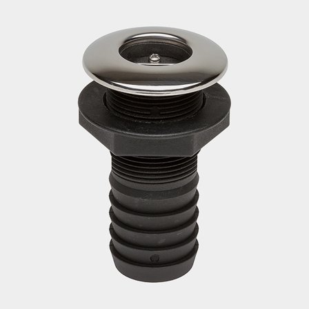 Bordsgenomföring i plast med backventil och RF fläns 38mm