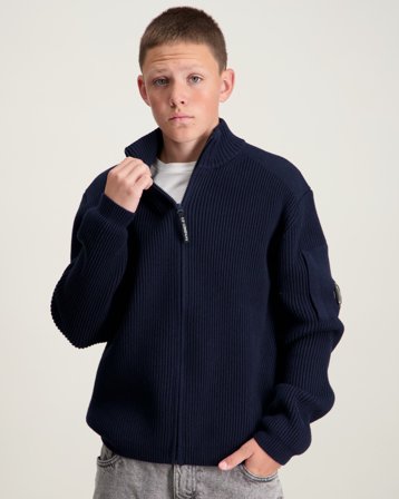 C.P. Company TRICOT WITH ZIP Sininen Villapuserot Pojat - Kids Brand Store