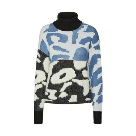 Noisy May, High Neck Knit Blauw, Dames, Maat:S