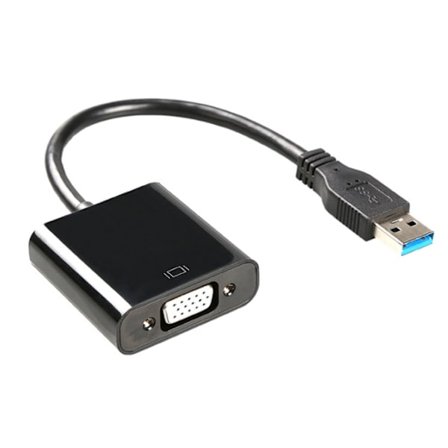 Adapter usb3.0 till vga adapterkabel drivrutinsfri usb till vga moderkortsskärm projektor 1080P 45*45*245mm svart
