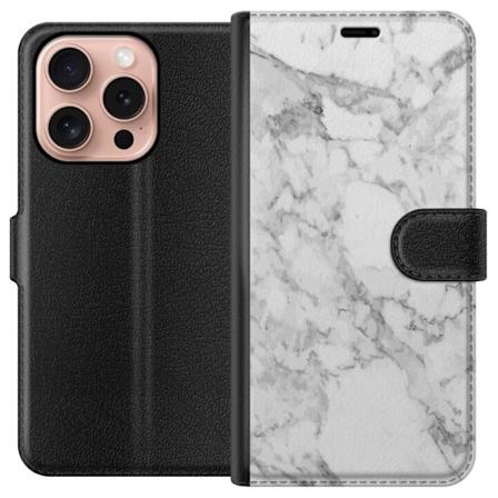Apple iPhone 16 Pro Plånboksfodral Marmor Vit