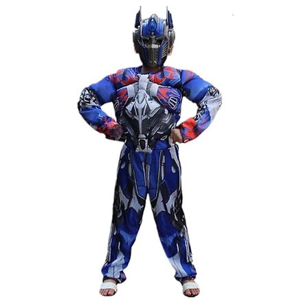 Børne Optimus Prime Kostume Superhelt Transformers Jumpsuit Kostume Halloween Rollespil Muskel Kostume Drenge Anime Maske Gave-FA-